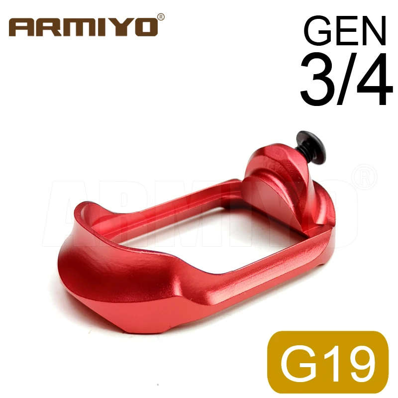 

Armiyo Pro Plus Aluminum Extension Cartridge well Compact Gen3 Gen4 G19 G 19C 23 23C 32 32C 38 Magazine Bottom Hunting