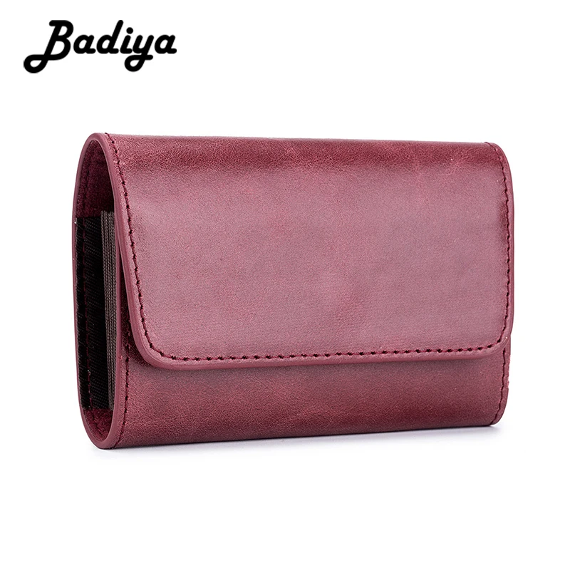 Кошелек из натуральной кожи аккордеон для мужчин и женщин клатч короткая Ретро