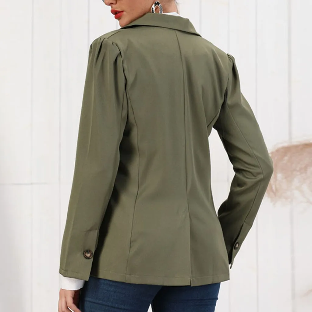 2019 весенне-осенние приталенные женские куртки блейзер с карманами Офисная