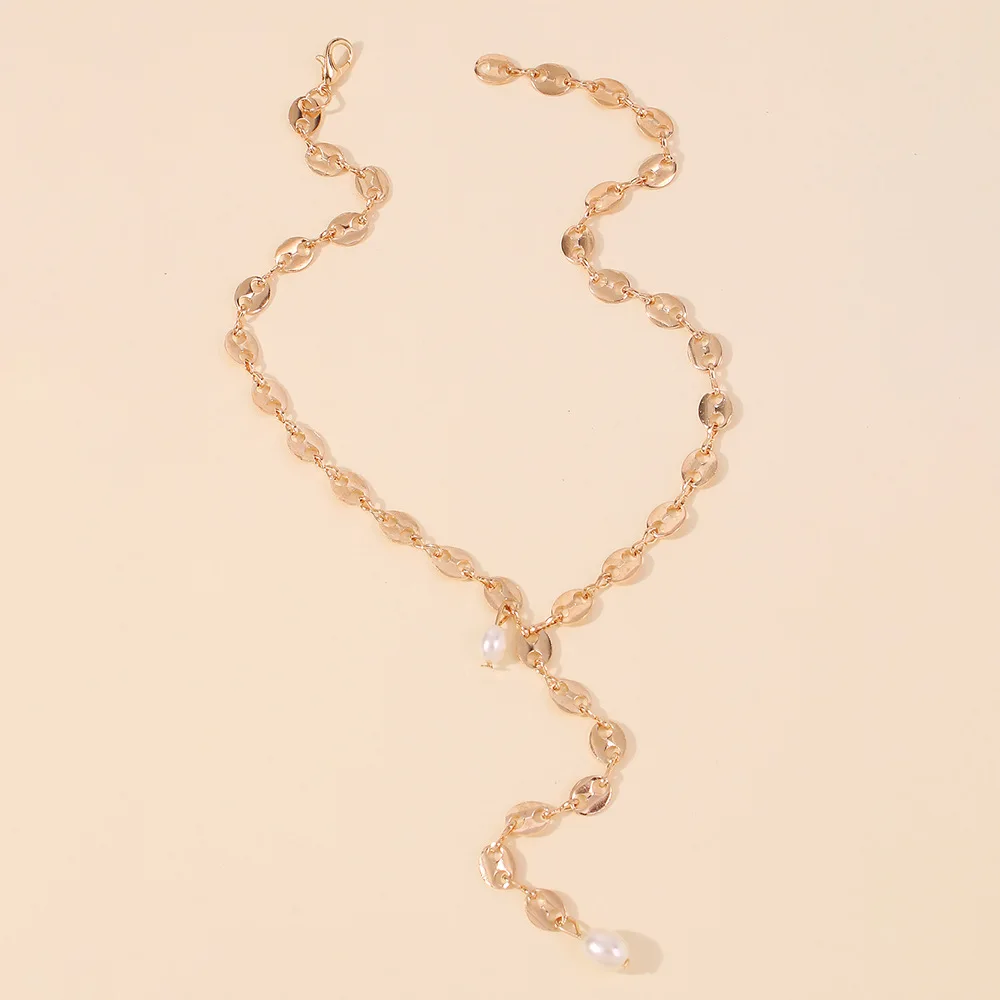 

Vintage Pig Nose Chains Necklaces For Women Fashion Simple Gold Color Choker Necklace 2021 NEW Tassle Pedants Jewelry Collar