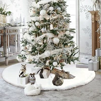 different sizes white plush christmas tree skirt christmas tree base ornaments soft faux fur carpet for home xmas floor decor