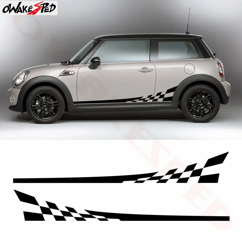 Автомобильный Стайлинг гоночная решетка дверь боковые полосы юбка декор