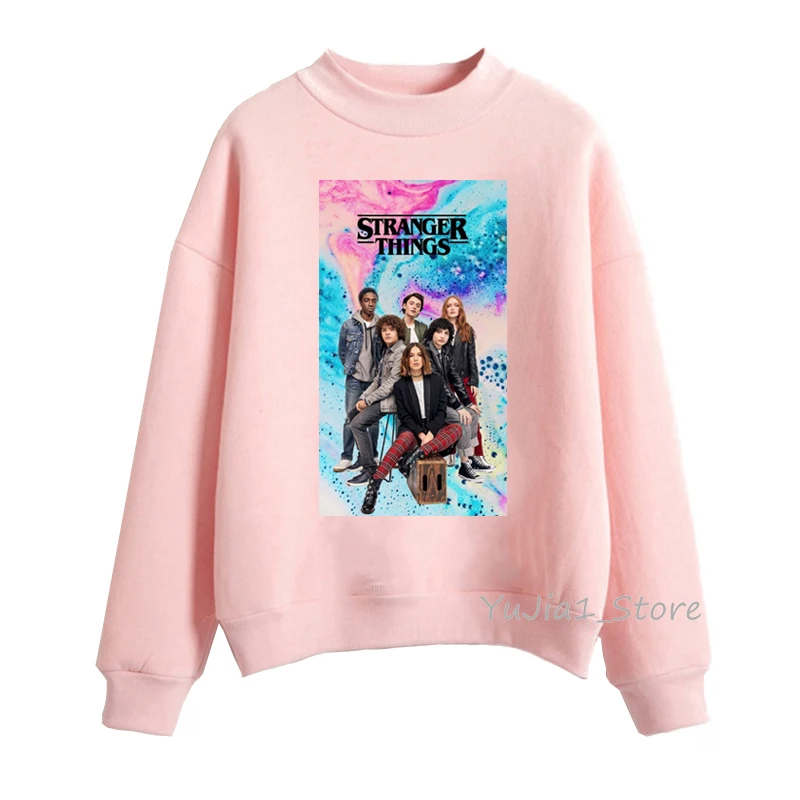 Sudadera mujer очень странные дела 3 кофты осенне-зимняя одежда для женщин, бархатистые худи для девочек-розовый цвет, раздел-толстовки и harajuku kawaii пуловер