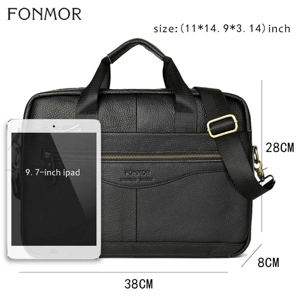 Fonmor мужской портфель из натуральной кожи 15 6 &quotдля ноутбука сумка мессенджер на