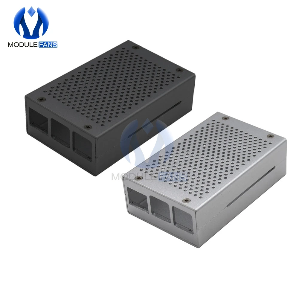 Черный серебристый чехол из алюминиевого сплава для Raspberry Pi 4 Модель B защитный