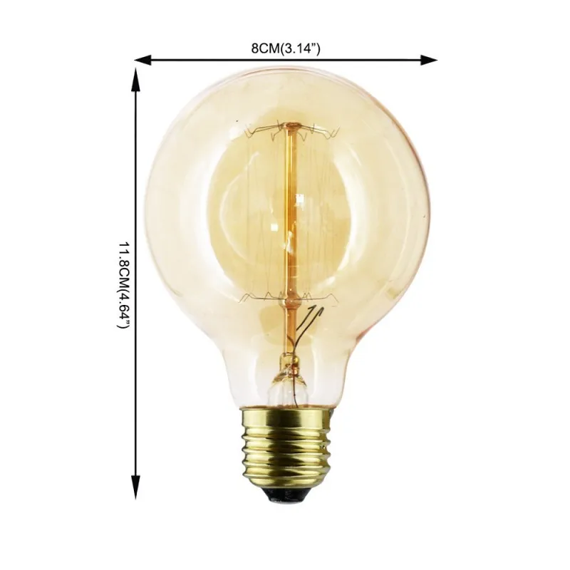 

Bombilla Retro E27 220 В, 4 Вт, 6 Вт, 8 Вт, G80/ G95/Лампа накаливания, лампа Эдисона винтажная
