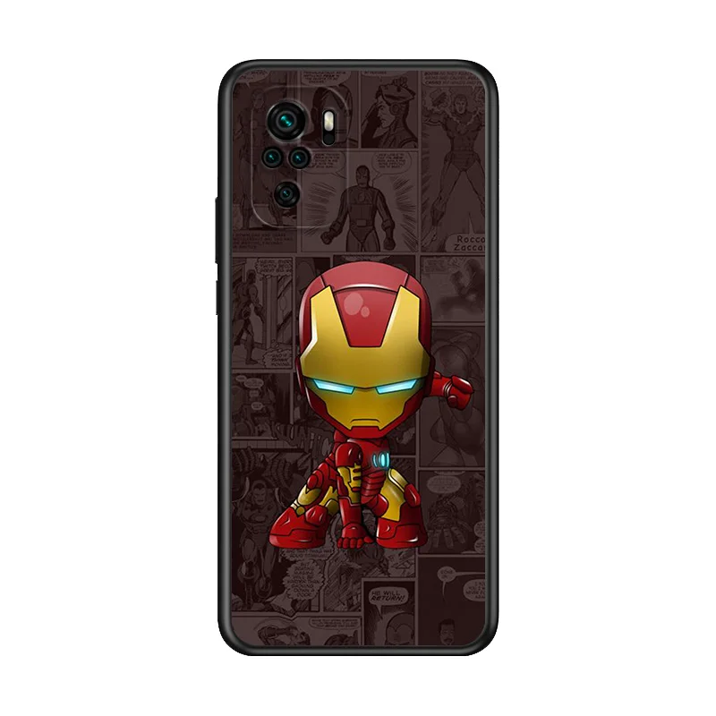 

Marvel Avengers Super Hero Cartoons For Xiaomi Redmi Note 10S 10 9T 9S 9 8T 8 7S 7 6 5A 4X Pro Max TPU Silicone Black Phone Case