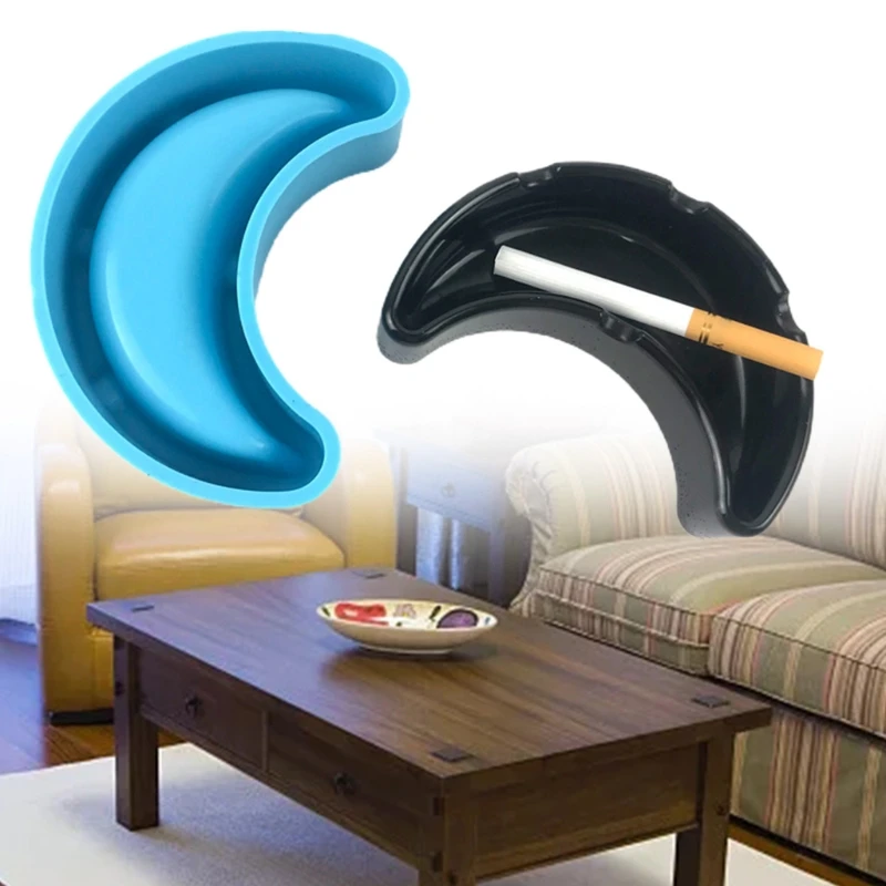 

N7MF Moon Ashtray Silicone Mold Epoxy Resin Jewelry Mold Resin Casting Pendant Mold Suitable for Diy Resin Crafts