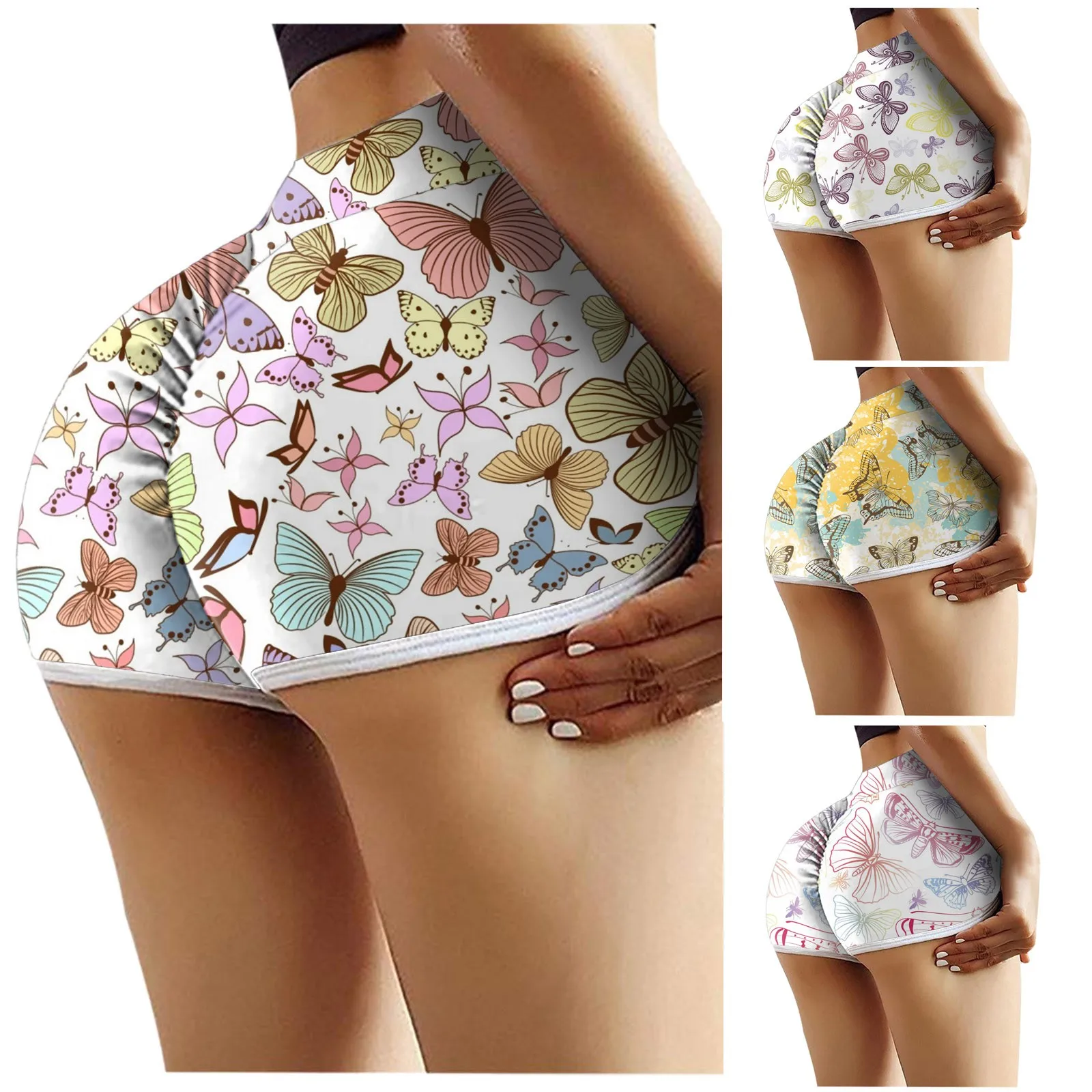 Принт подсолнечника Шорты женские джинсы с высокой талией Strethcy леггинсы для