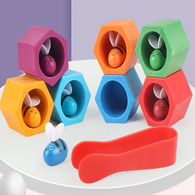 

Clamping Bees Parent-Child Beehive Game Children's Fine Motor Hand-Eye Coordination And Concentration Enlightenment Toy