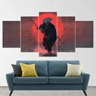 5 шт. настенное искусство на холсте аниме фигурка картина Самурай кровавый боевой постер Современный домашний декор декоративные картины для гостиной