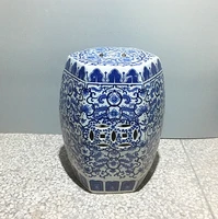 jingdezhen antique blue and white porcelain outdoor garden furnishing drum stool