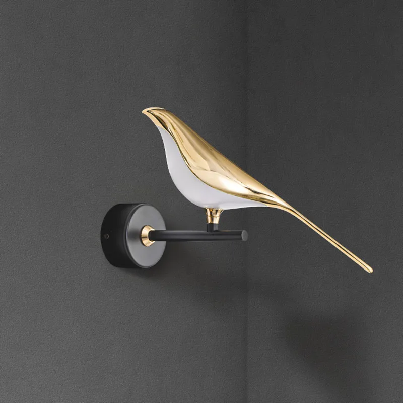 

Postmodern Designer Luxury Gold Plating Bird Led Wall Lamp Hallway Corridor Stairs Sconce Bedroom Decoration Lighting Fixtures