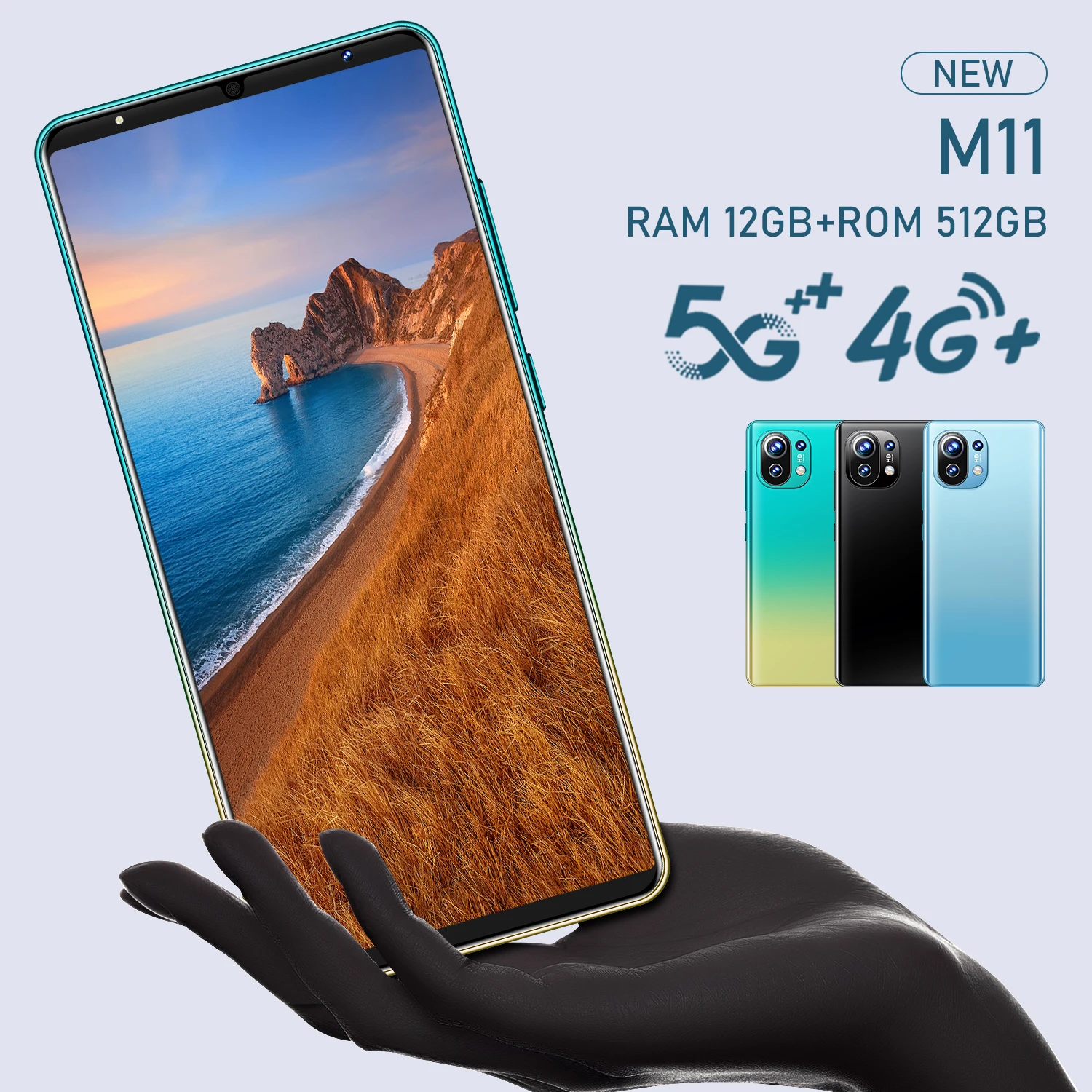 

Global Version 2021New M11 6.1Inch HD Smartphone 5200mAh 10Core 12+512G Dual SIM Dual Standby Support Face ID Android CellPhone
