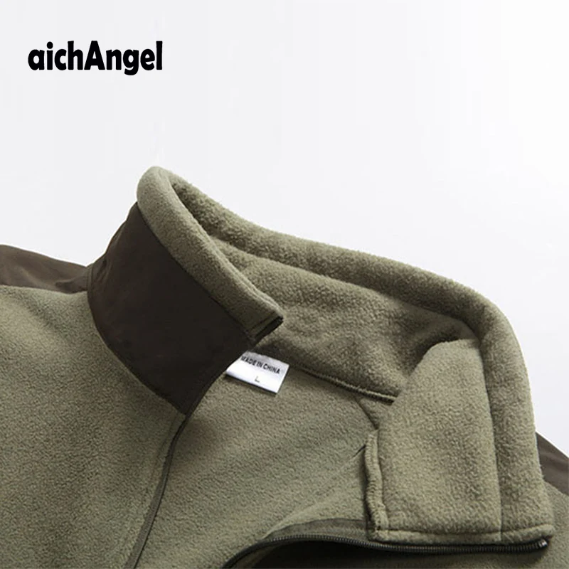 

Combat Fleece Thermal Army Jacket Men Climbing Outdoor Male Camping Hunting Tactical Coats Military Fleece Patchwork Clothes