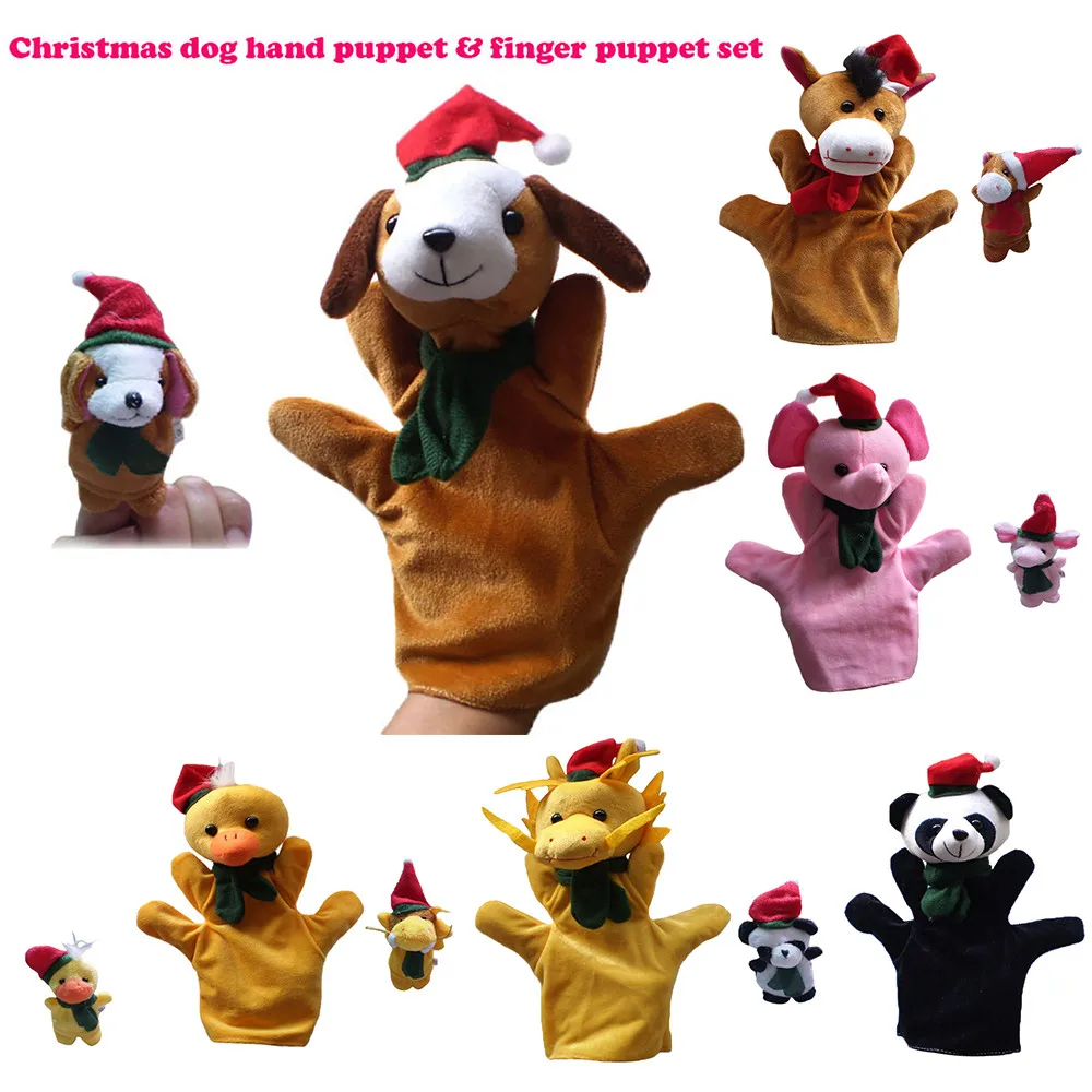 2 шт рождественские мягкие животные пальчиковые куклы детские младенцы Детская