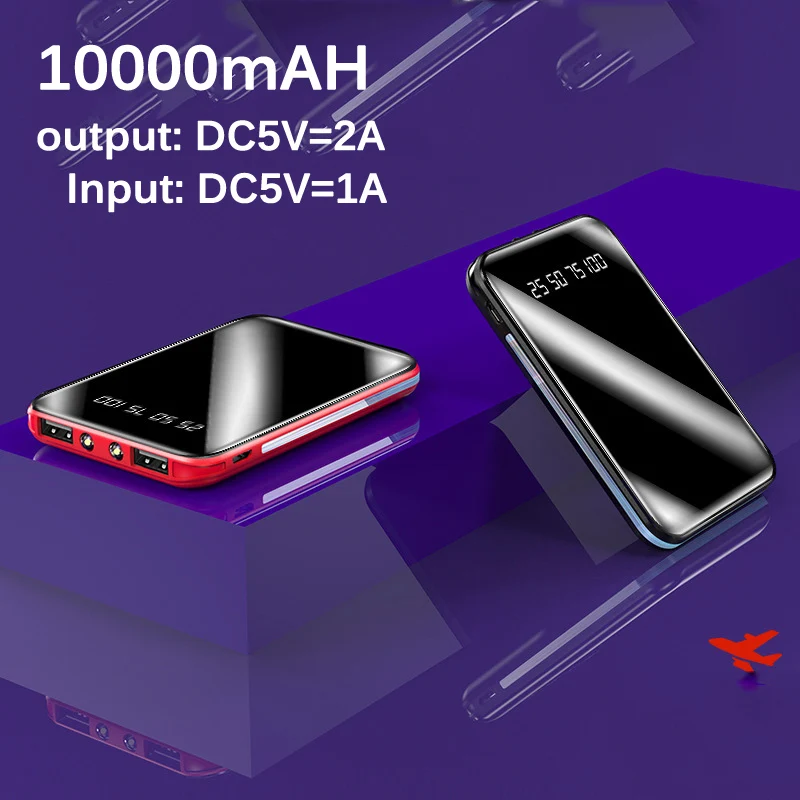 10000 мАч Мини Внешний аккумулятор для телефона Xiaomi портативное зарядное