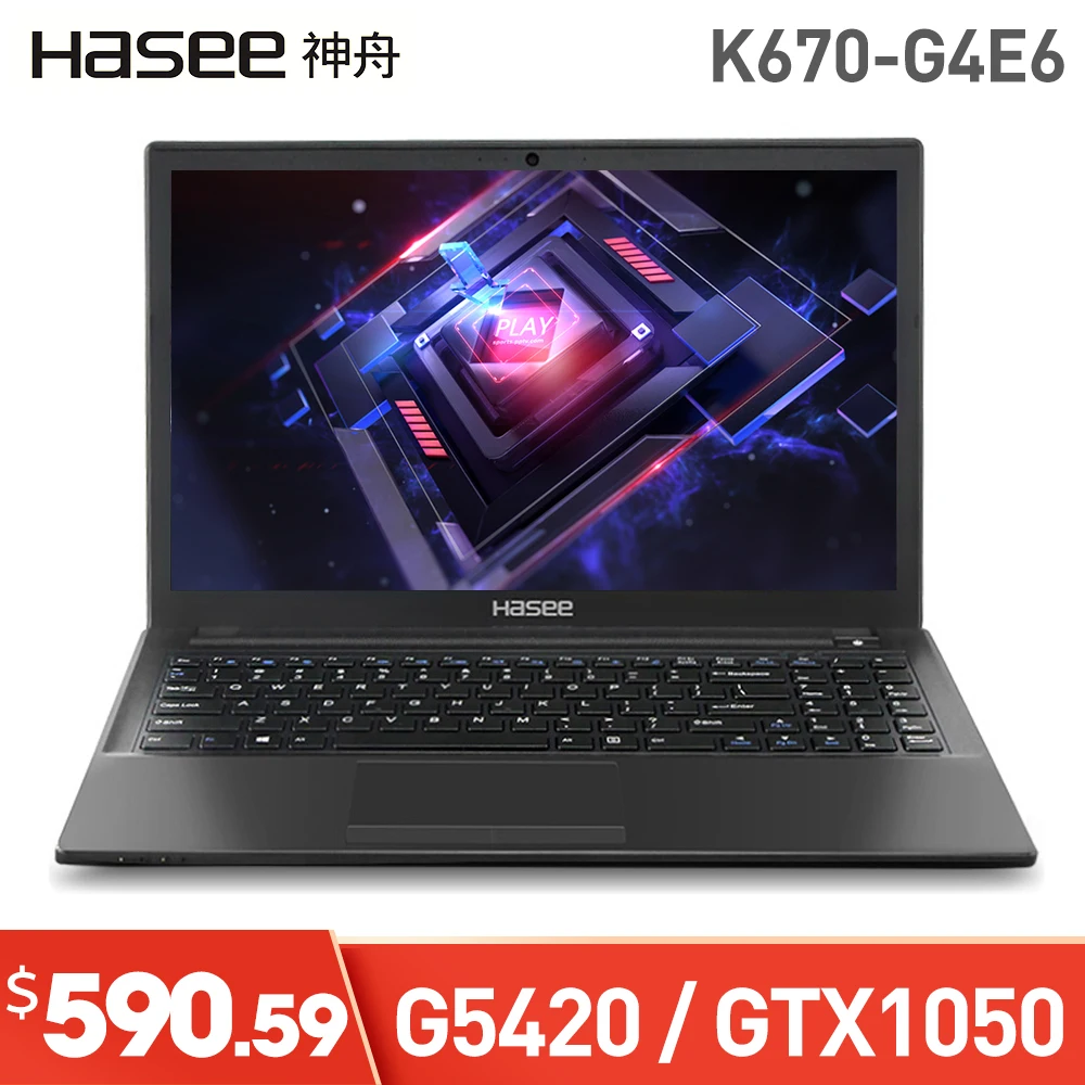 Портативный игровой ноутбук hasee K670 Intel G5420/I5-9400 GTX1050 15,6 дюймов с ips экраном