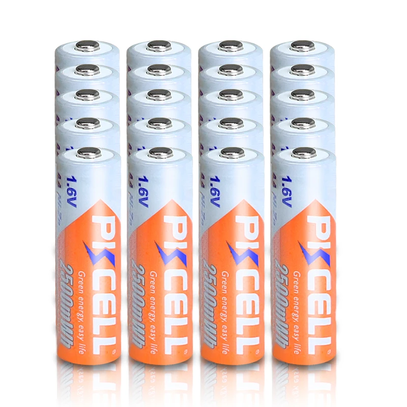 

20PCS PKCELL AA 2500Mwh battery 1.6v ni-zn aa rechargeable battery aa batteries and 5pcs AA/AAA Battery box holder
