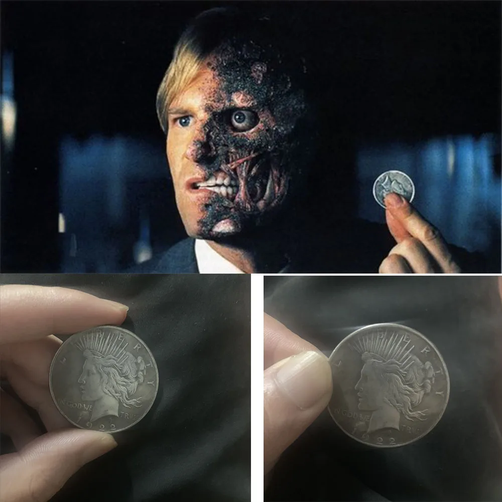 Фильм Бэтмен два лица реквизит трик монета Харви Дент Косплей Темный рыцарь