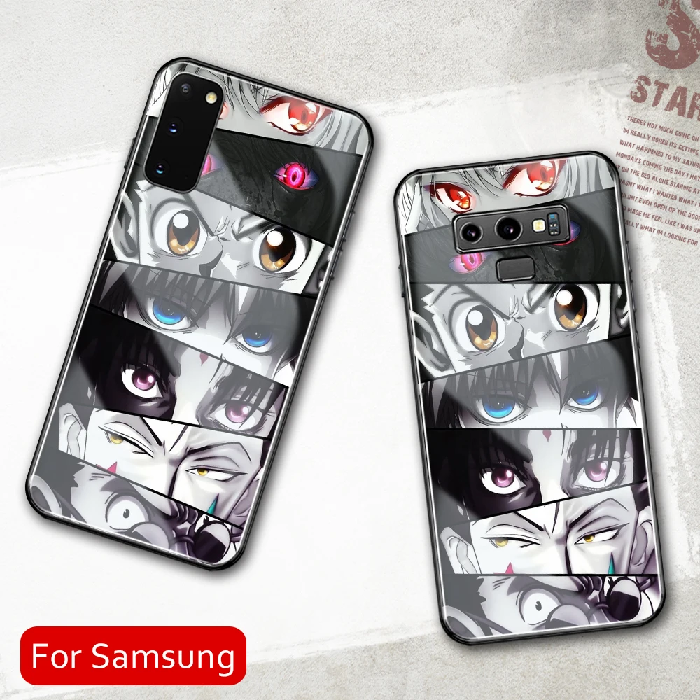 Стеклянный чехол HunterXHunter Eyes of All charactorstempened для SamsungA50 A60 A70 A21 A31 A51 A71 A81 A91 4G 5G A50S A70S M40 M80S