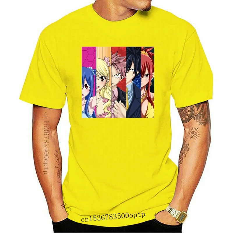 

New 2021 Fairy Tail Team Anime Series Logo Men's Black T-Shirt Size S to 3XL