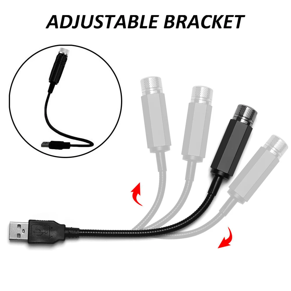 Потолочный светильник для крыши автомобиля USB звездное небо синий фиолетовый