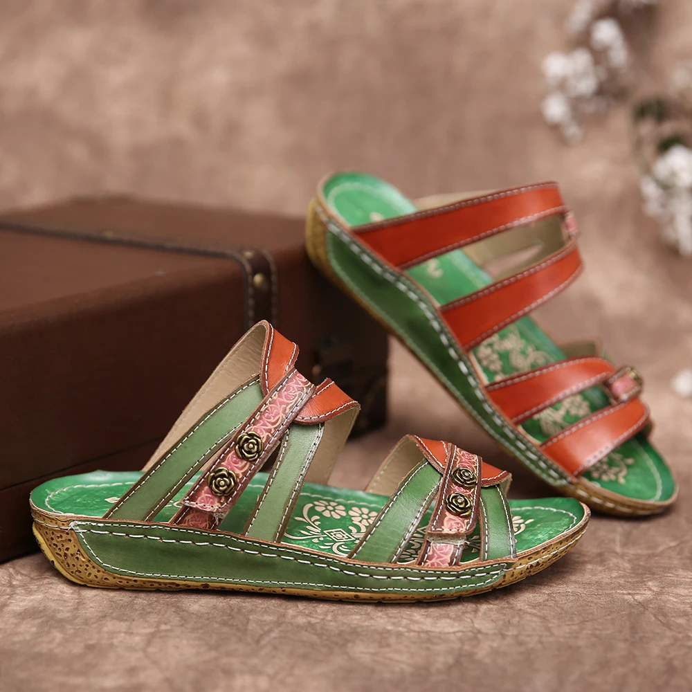 

2020 New Platform Sandals Women Summer Hollow Out Handmade Ladies Shoes Retro Style Soft Bottom Mother Shoes