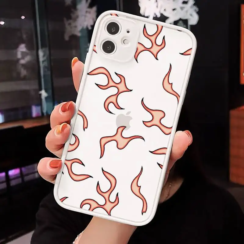 

aesthetics Blue Flame Fire Phone Case matte transparent For iphone 7 8 11 12 plus mini x xs xr pro max cover