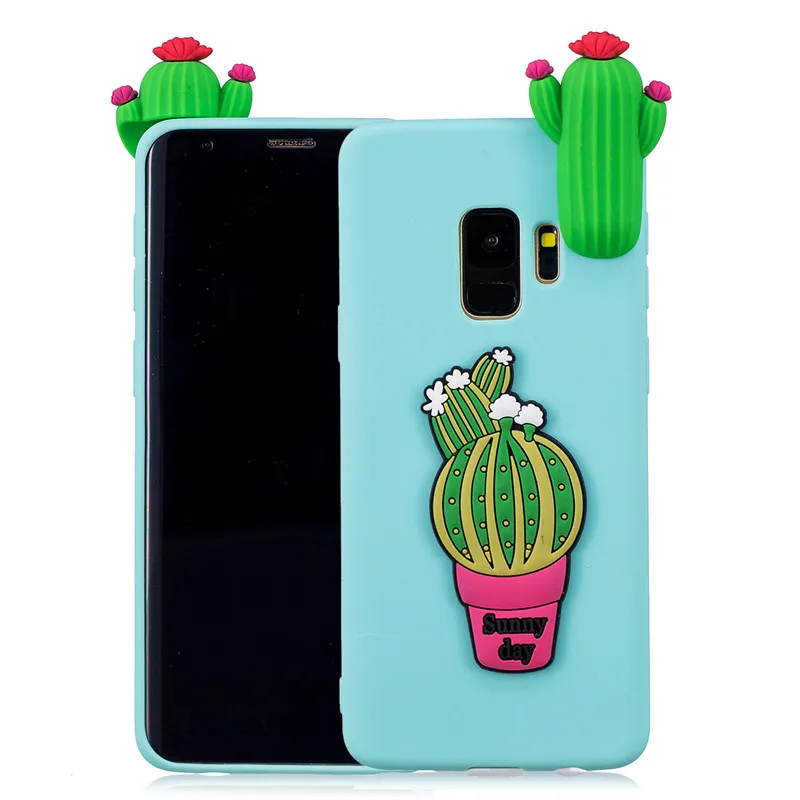 3D Cute Panda Unicorn Cactus Silicone Case on For Samsung Galaxy Note 10 9 8 S20 Ultra S9 S8 S10 Plus S7 S6 Edge Women | Мобильные
