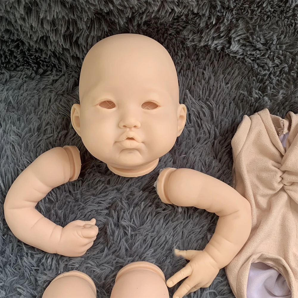 

22inch Kids Toy DIY Replacement Parts Head Mold Unfinished Children Playmates Flesh Color Lea Reborn Baby Doll Kit Beginners