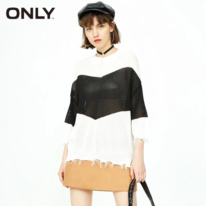 ONLY Loose Fit 3/4 Sleeves Pullover Knit Sweater Women | 118324509 Женская одежда