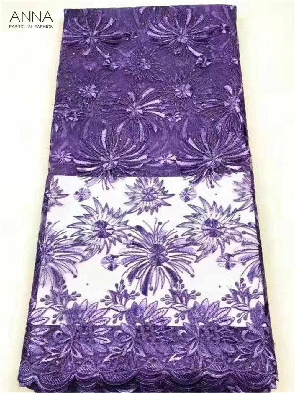 Анна зеленая вышитая африканская сетчатая кружевная ткань в нигерийском стиле с