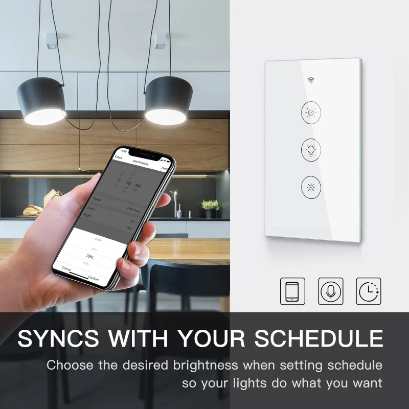 

WiFi+RF433 Smart Light Dimmer Switch 2/3 Way Multi-Control Smart Life/Tuya APP Remote Control EU/US Work With Alexa/google Home