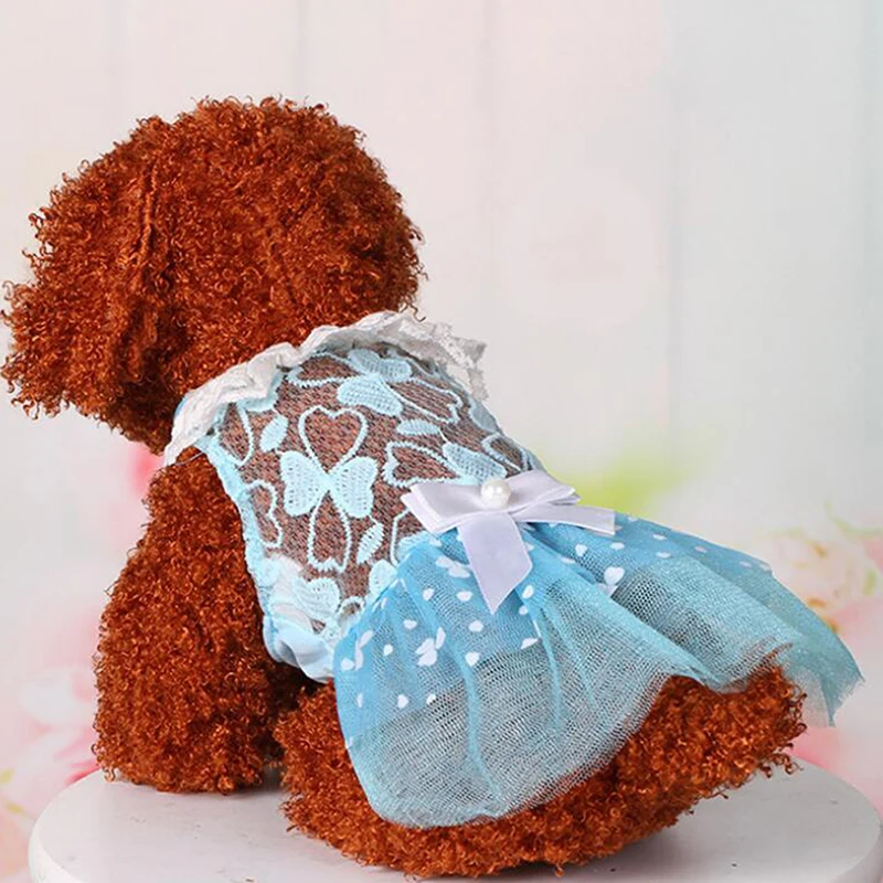 Spring Summer pet Dog Dress Wedding Clothes for Small Dogs Pet Clothing Puppy Tulle Cat Dresses | Дом и сад