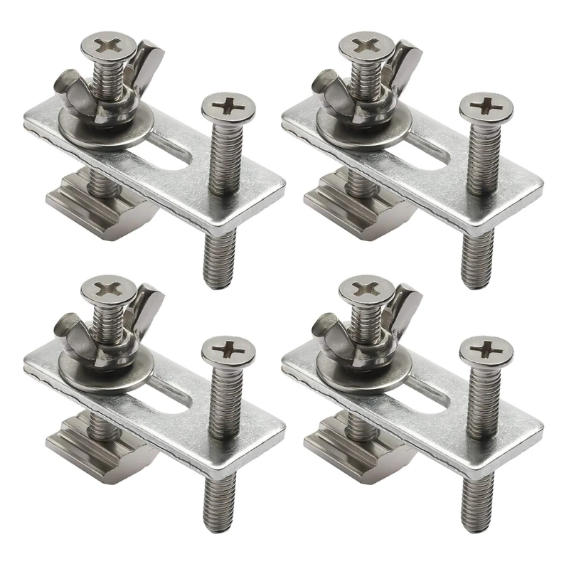 

Professional M6 4 Pieces Hold Down Clamps T-Track Platen Miter Track Clamping Blocks for Engraving Router Machine