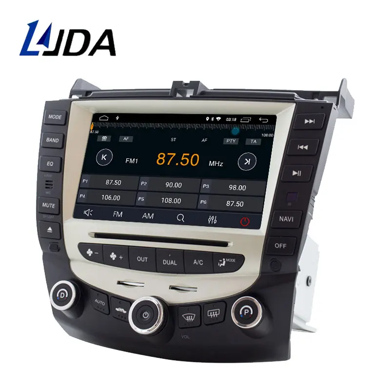 Автомобильный DVD плеер LJDA 7 дюймов 2 DIN Android 10 для Honda Accord 2003 2004 2005 2006 2007 Радио Аудио