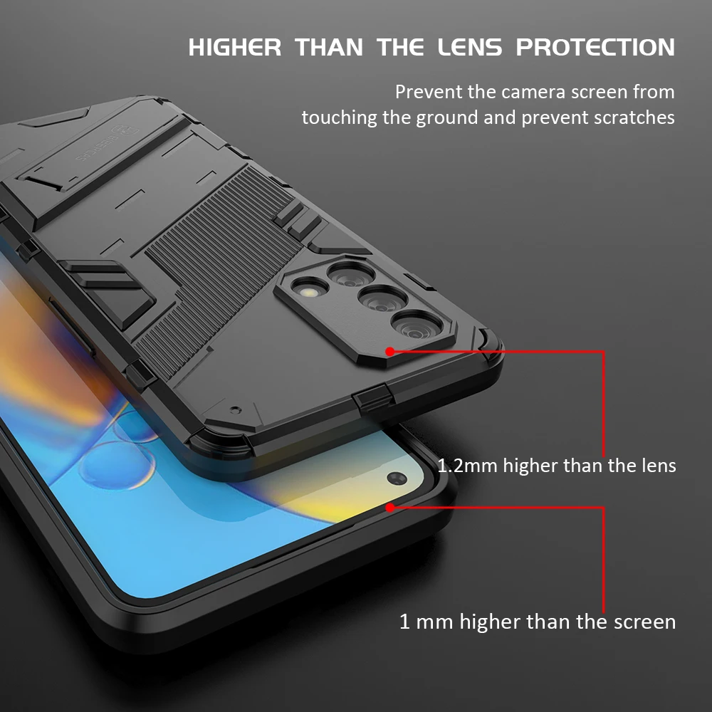 shockproof casing for oppo a74 a53 a93 punk back cover hard case with kickstand free global shipping