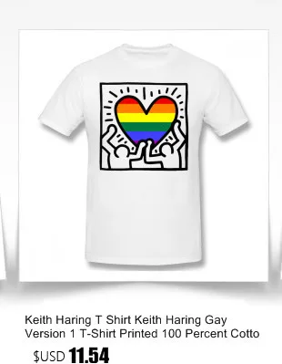 Keith Haring, футболка, Keith Haring, Gay Version 1, футболка с принтом, 100 хлопок, Мужская футболка, короткий рукав, отличная футболка