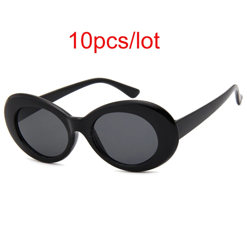 

10pcs/lot Clout Goggle Kurt Cobain Sunglasses Men Women Vintage Oval Round Sun glasses Fashion Ladies UV400 Eyewear Gafas De Sol