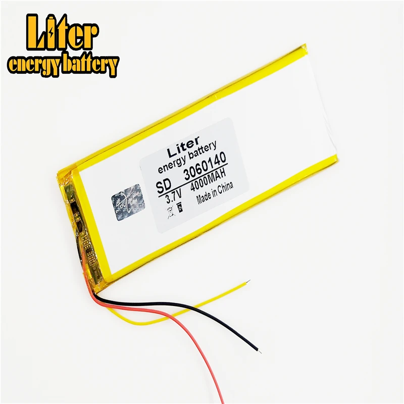 

3 line 3.7V,4000mAH (polymer lithium ion battery) Li-ion battery for tablet pc 7 inch 8 inch 9inch 3060140