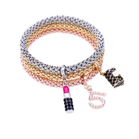 toucheart 3pcs leather baglipstick braceletbangles charms for women bracelet for jewelry making friendship bracelets sbr190485