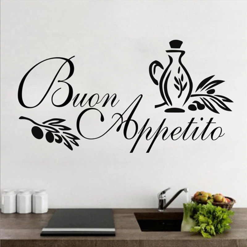 

Декор для кухни Buon Appetito стикер на стену DIY Съемная Наклейка на стену для ресторанов семейный домашний стикер настенная живопись