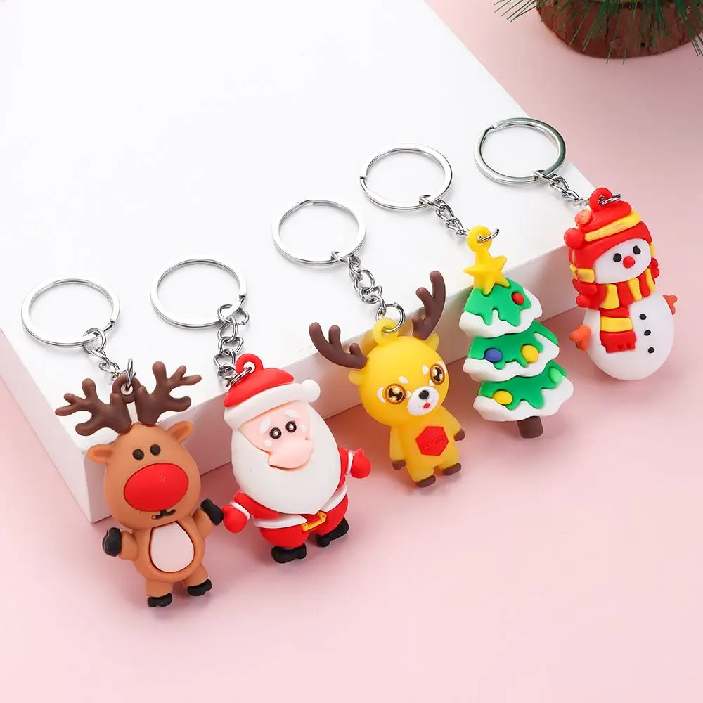 

Women Xmas Tree Snowman Elk Keyring Pendant Christmas Keychains Merry Christmas Xmas Decoration