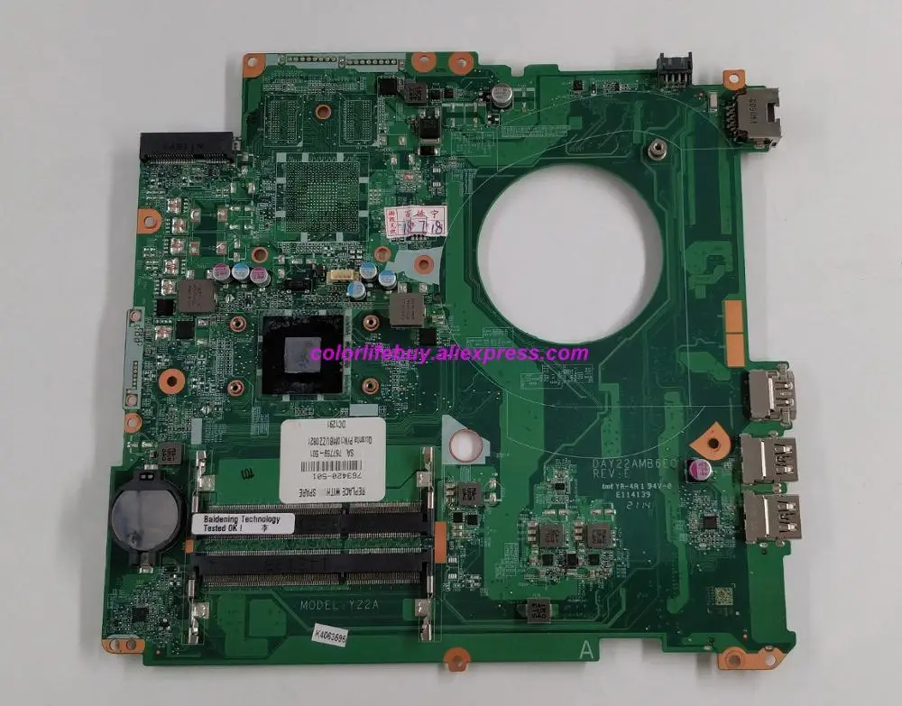 Genuine 763420-501 763420-001 767759-501 UMA A6-6310 CPU DAY22AMB6E0 Laptop Motherboard for HP 17-F Series 17Z-F000 NoteBook PC