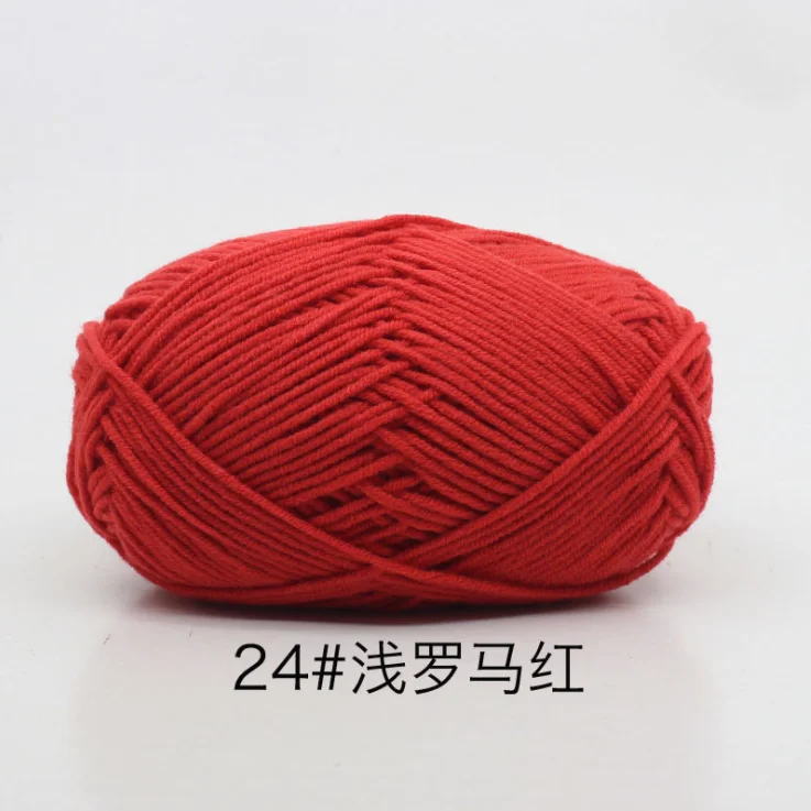 24 Mylb Skeins мягкие ручные вязаные детские крючки для вязания шерстью расчесывание хлопчатобумажная пряжа молочного цвета 4 Plys Hot 50 г/шт - Цвет: 24