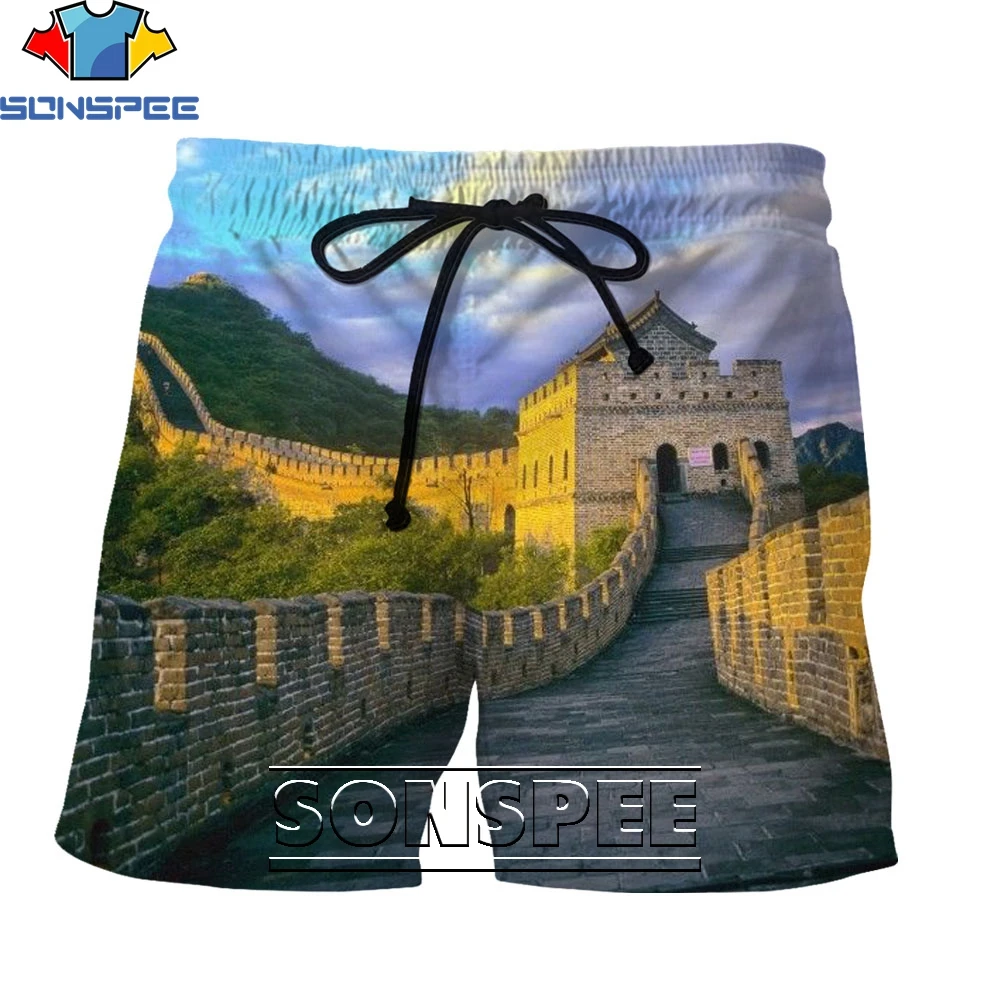 

SONSPEE Fashion Funny 3D Men Beach Shorts Summer Men's Fashion Casual swimming Board Shorts Drop Shipping D5