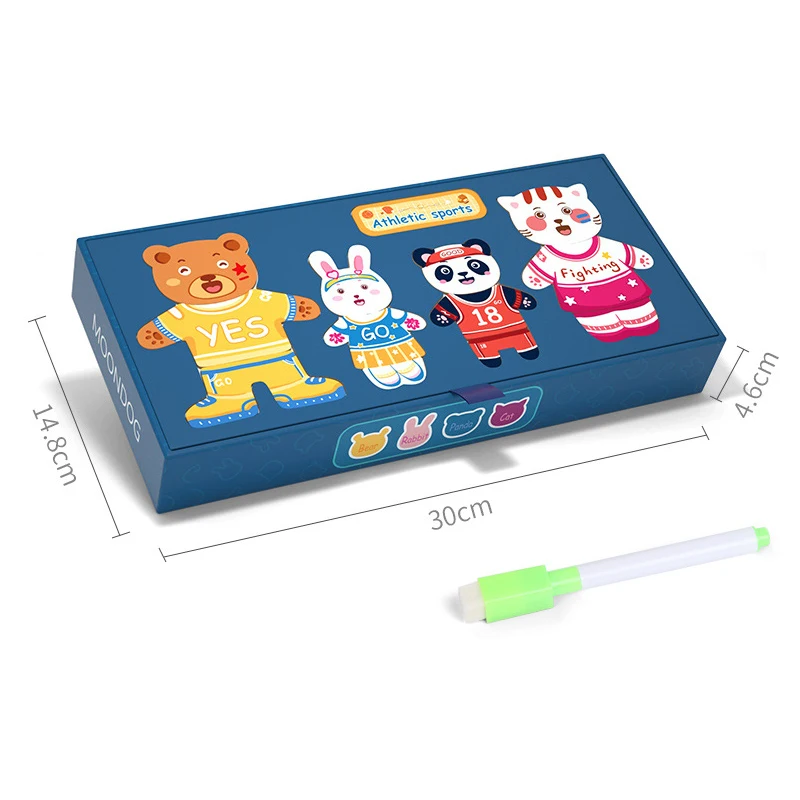 

New Magnetic Puzzle Dress Changing Dressing Jigsaw Large Box Change Clothes White Board Drawing Children Early Educational Toys