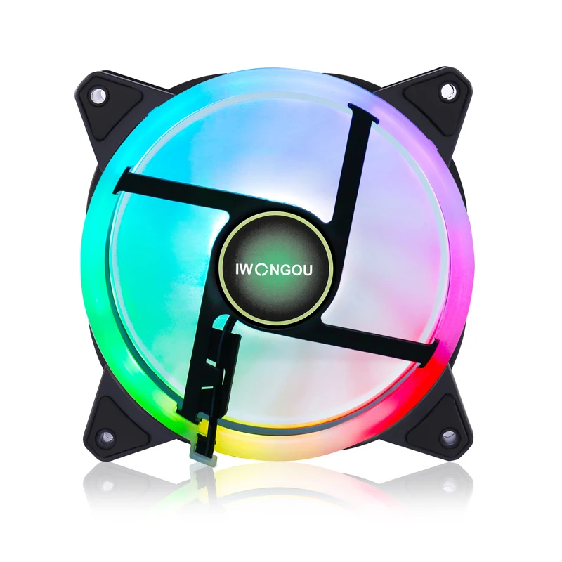 iwongou aura sync rgb fan 120mm pc cooler adjustable speed adjust led 12cm kit 6 in1 argb computer case fan controller free global shipping