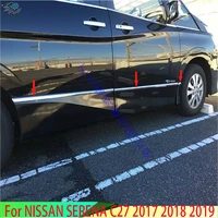 for nissan serena c27 2017 2018 2019 abs chrome side door line garnish body trim accent molding cover bezel styling protector